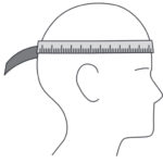 měření obvod hlavy na čepici